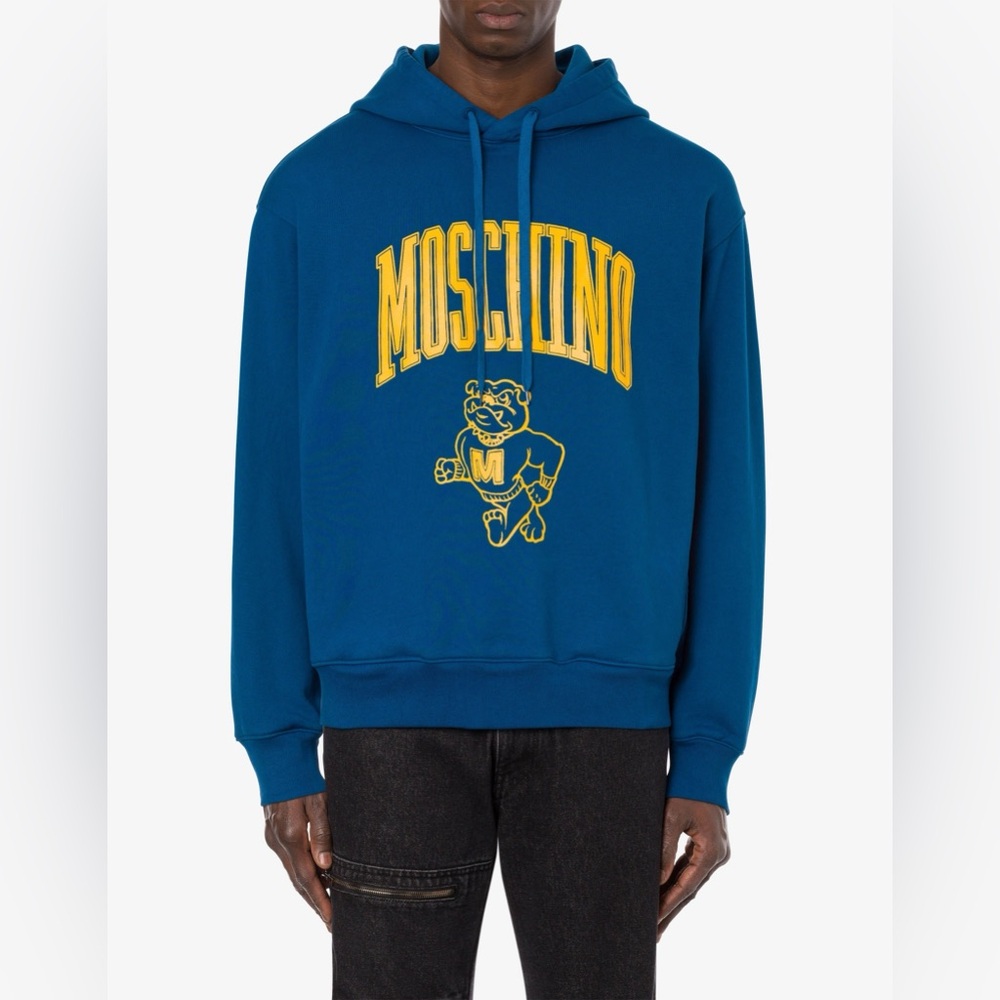 NWT Moschino Couture Men Varsity Hoodie Sweatshirt Size Large